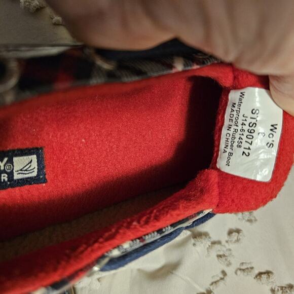 Sperry Top Sider Duck Shoes Womens 6 Waterproof Low Slip On STS90712 Blue Plaid - Picture 5 of 5